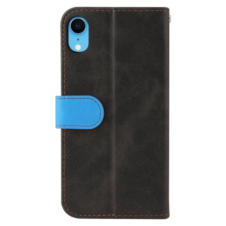 For iPhone X / XS Business Stitching-Color Horizontal Flip PU Leather Case with Holder & Card Slots & Photo Frame