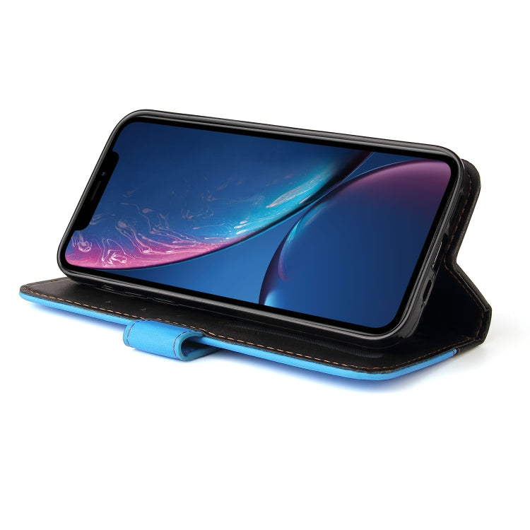 For iPhone X / XS Business Stitching-Color Horizontal Flip PU Leather Case with Holder & Card Slots & Photo Frame