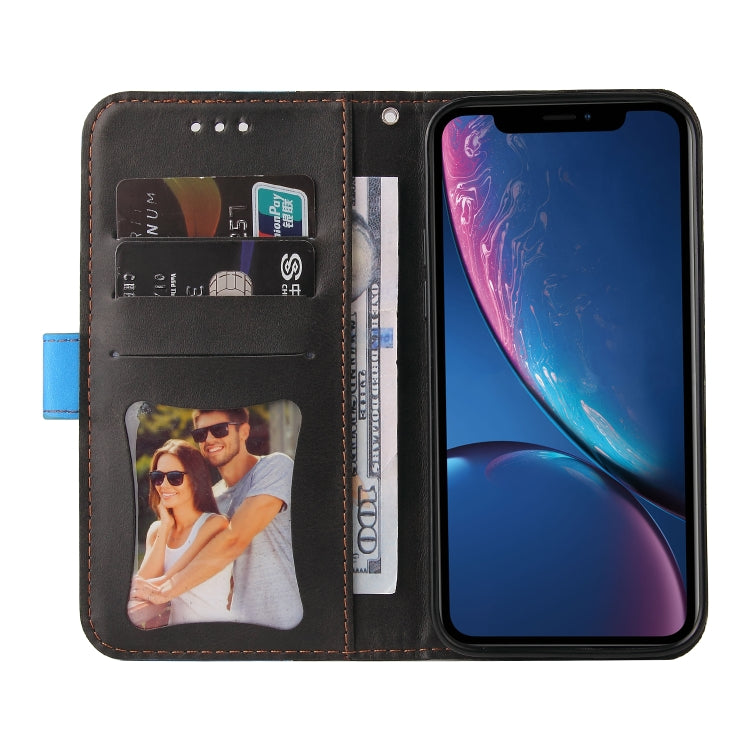 For iPhone X / XS Business Stitching-Color Horizontal Flip PU Leather Case with Holder & Card Slots & Photo Frame