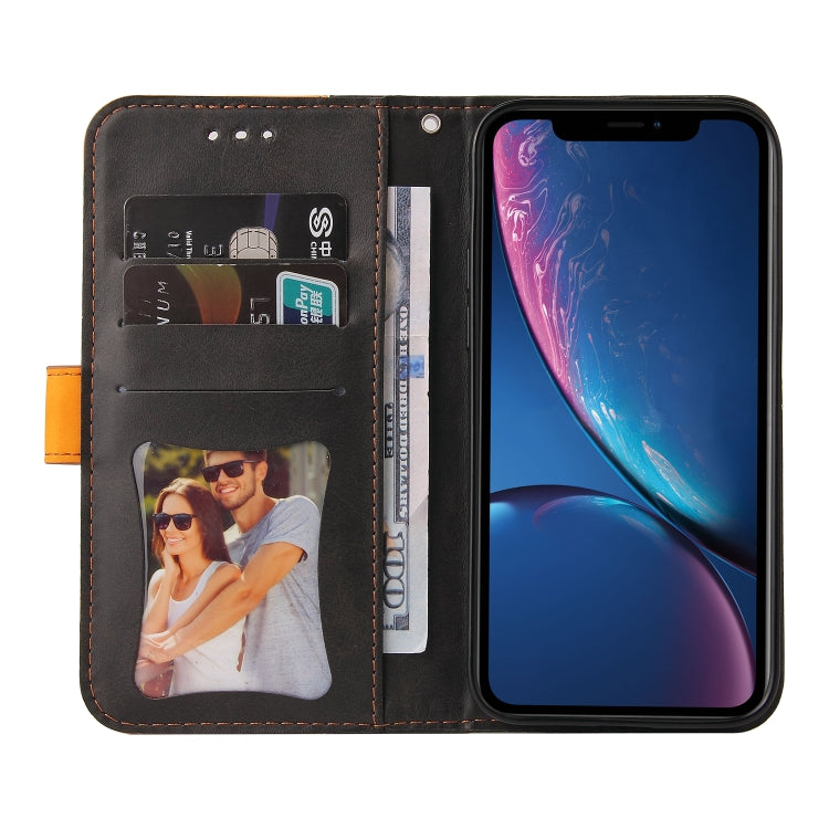 For iPhone XR Business Stitching-Color Horizontal Flip PU Leather Case with Holder & Card Slots & Photo Frame(Orange)