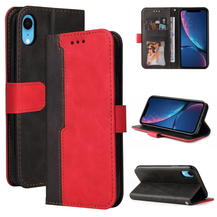 For iPhone XS Max Business Stitching-Color Horizontal Flip PU Leather Case with Holder & Card Slots & Photo Frame