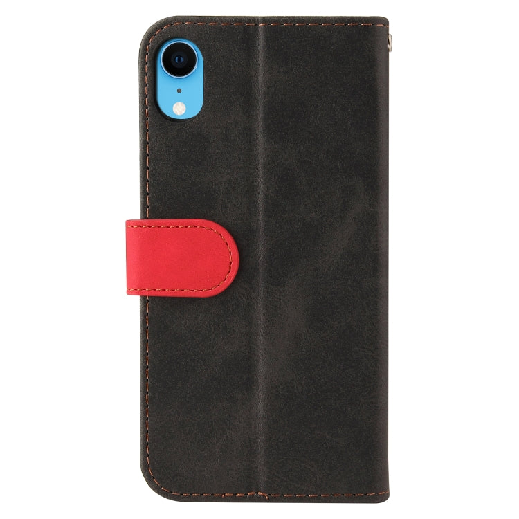 For iPhone XS Max Business Stitching-Color Horizontal Flip PU Leather Case with Holder & Card Slots & Photo Frame