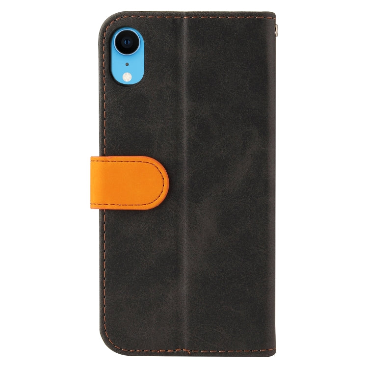 For iPhone XS Max Business Stitching-Color Horizontal Flip PU Leather Case with Holder & Card Slots & Photo Frame