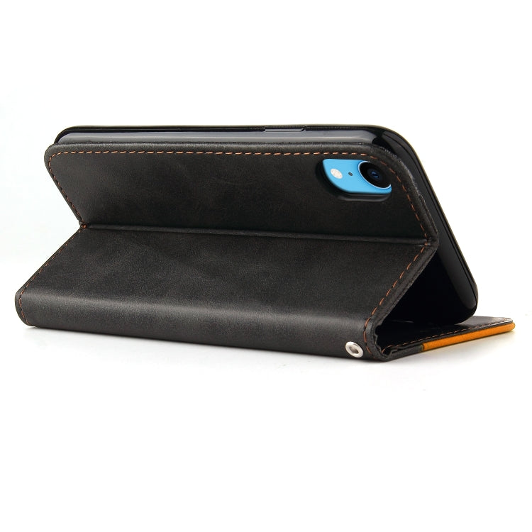 For iPhone XS Max Business Stitching-Color Horizontal Flip PU Leather Case with Holder & Card Slots & Photo Frame