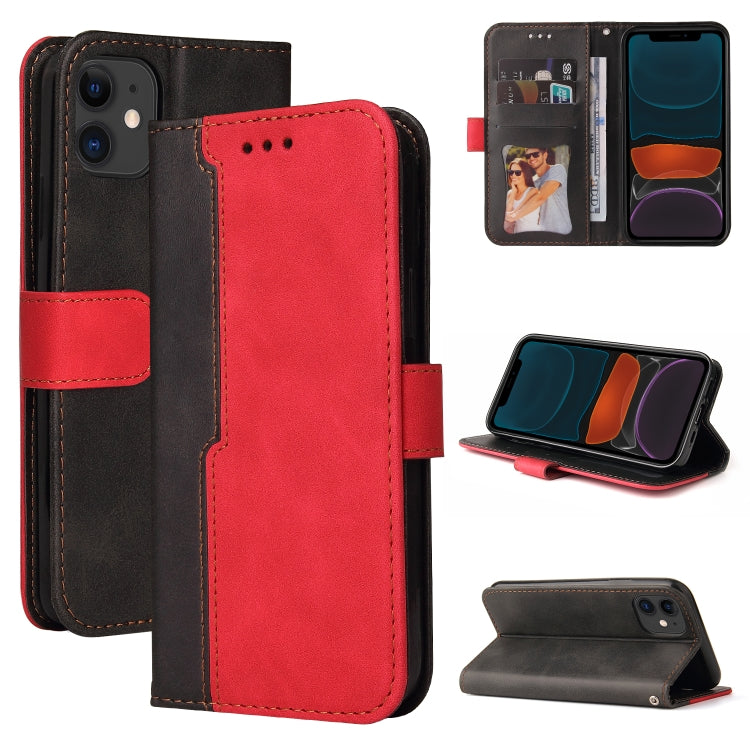 For iPhone 11 Business Stitching-Color Horizontal Flip PU Leather Case with Holder & Card Slots & Photo Frame