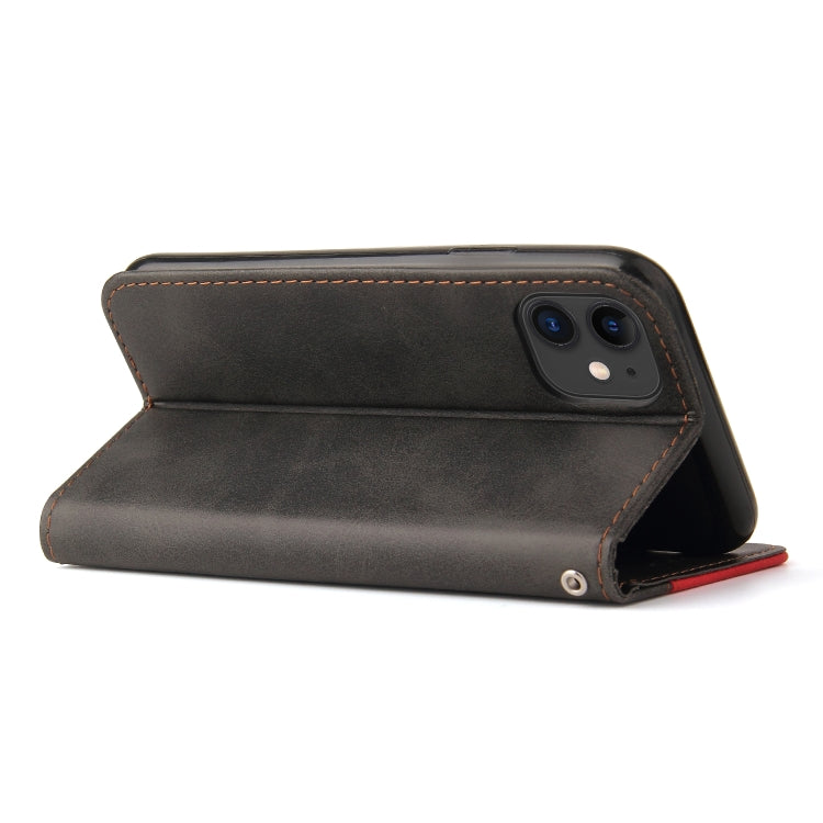 For iPhone 11 Business Stitching-Color Horizontal Flip PU Leather Case with Holder & Card Slots & Photo Frame