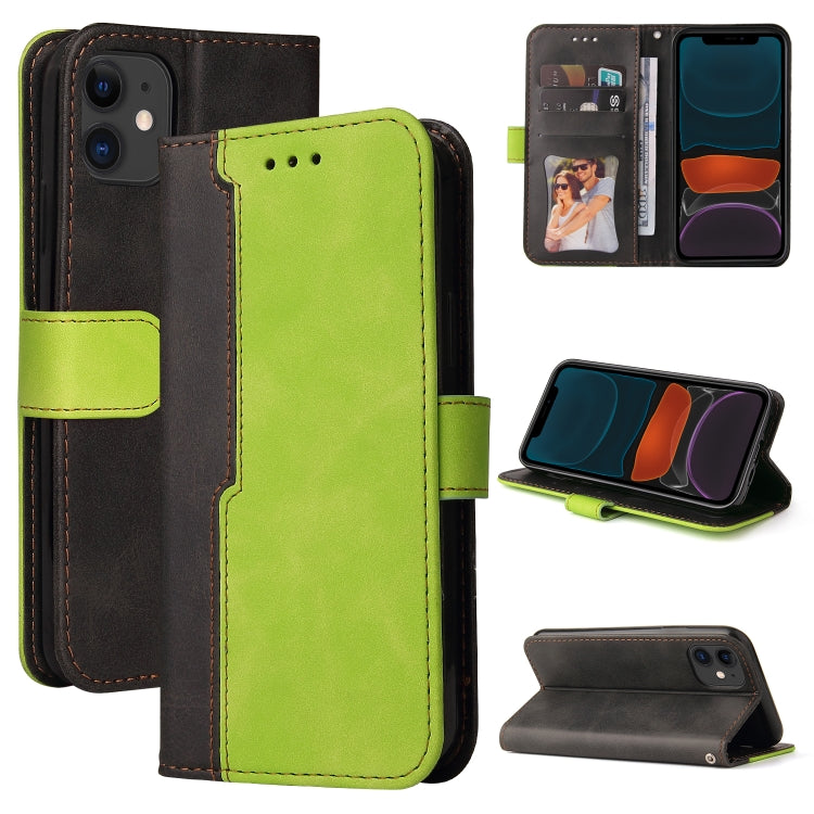 For iPhone 11 Business Stitching-Color Horizontal Flip PU Leather Case with Holder & Card Slots & Photo Frame
