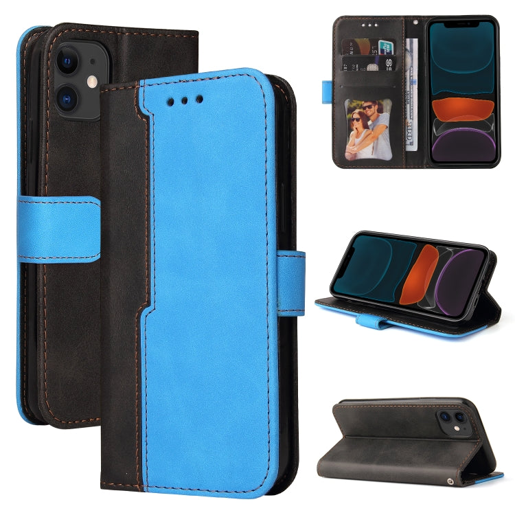 For iPhone 11 Business Stitching-Color Horizontal Flip PU Leather Case with Holder & Card Slots & Photo Frame
