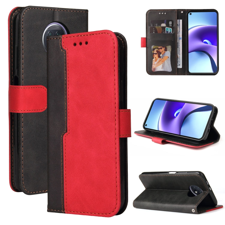For Xiaomi Redmi Note 9T / Note 9 5G Business Stitching-Color Horizontal Flip PU Leather Case with Holder & Card Slots & Photo Frame