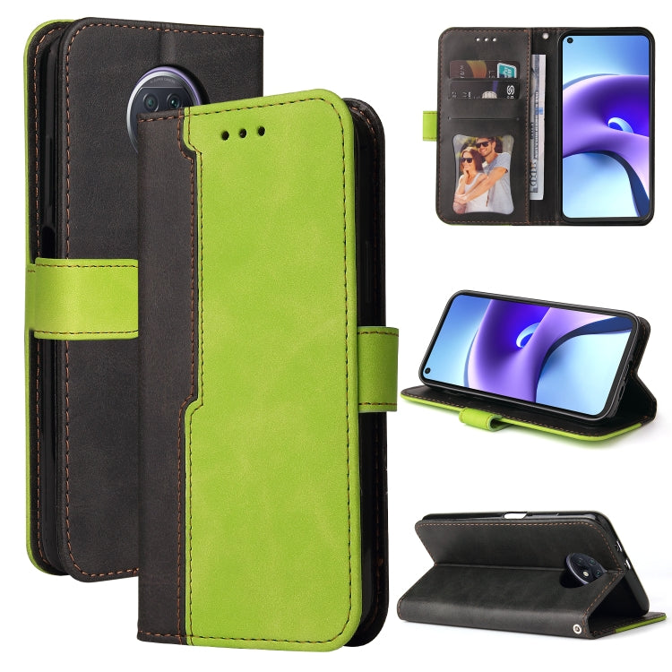 For Xiaomi Redmi Note 9T / Note 9 5G Business Stitching-Color Horizontal Flip PU Leather Case with Holder & Card Slots & Photo Frame