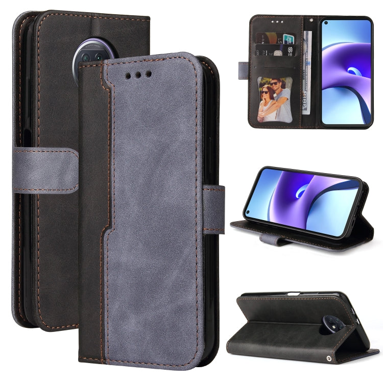 For Xiaomi Redmi Note 9T / Note 9 5G Business Stitching-Color Horizontal Flip PU Leather Case with Holder & Card Slots & Photo Frame
