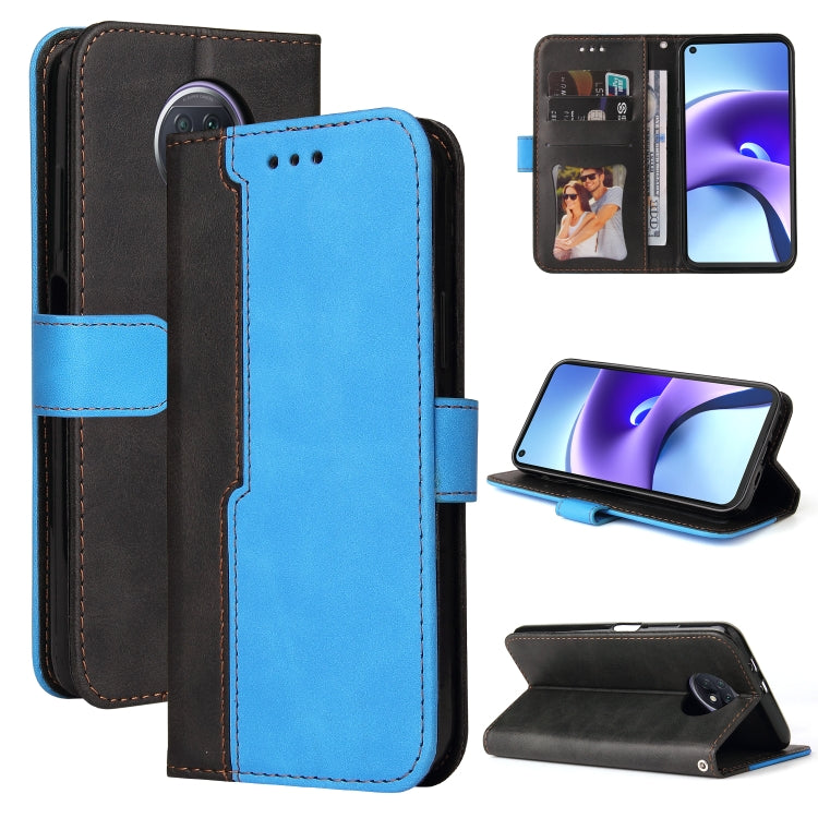 For Xiaomi Redmi Note 9T / Note 9 5G Business Stitching-Color Horizontal Flip PU Leather Case with Holder & Card Slots & Photo Frame