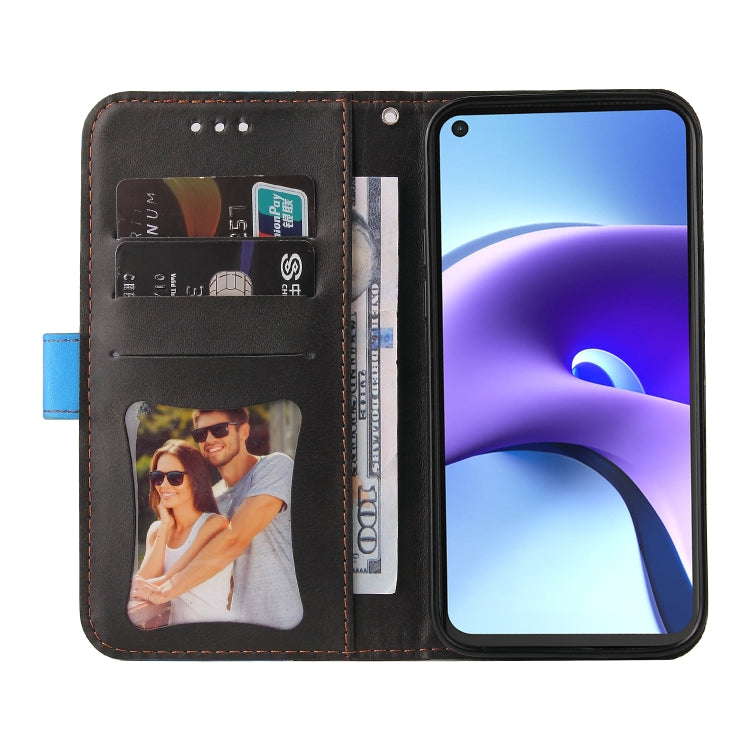 For Xiaomi Redmi Note 9T / Note 9 5G Business Stitching-Color Horizontal Flip PU Leather Case with Holder & Card Slots & Photo Frame