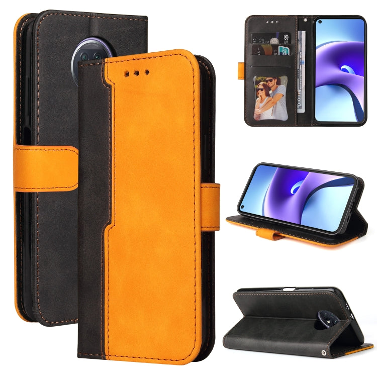 For Xiaomi Redmi Note 9T / Note 9 5G Business Stitching-Color Horizontal Flip PU Leather Case with Holder & Card Slots & Photo Frame
