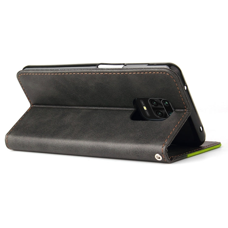 For Xiaomi Redmi Note 9S/Note 9 Pro/Note 9 Pro Max Business Stitching-Color Horizontal Flip PU Leather Case with Holder & Card Slots & Photo Frame