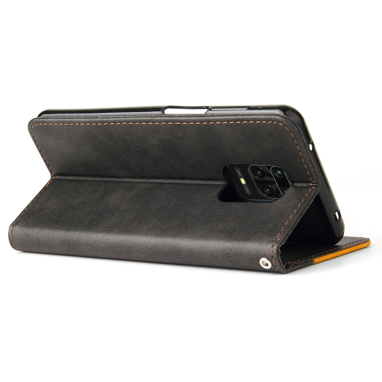 For Xiaomi Redmi Note 9S/Note 9 Pro/Note 9 Pro Max Business Stitching-Color Horizontal Flip PU Leather Case with Holder & Card Slots & Photo Frame