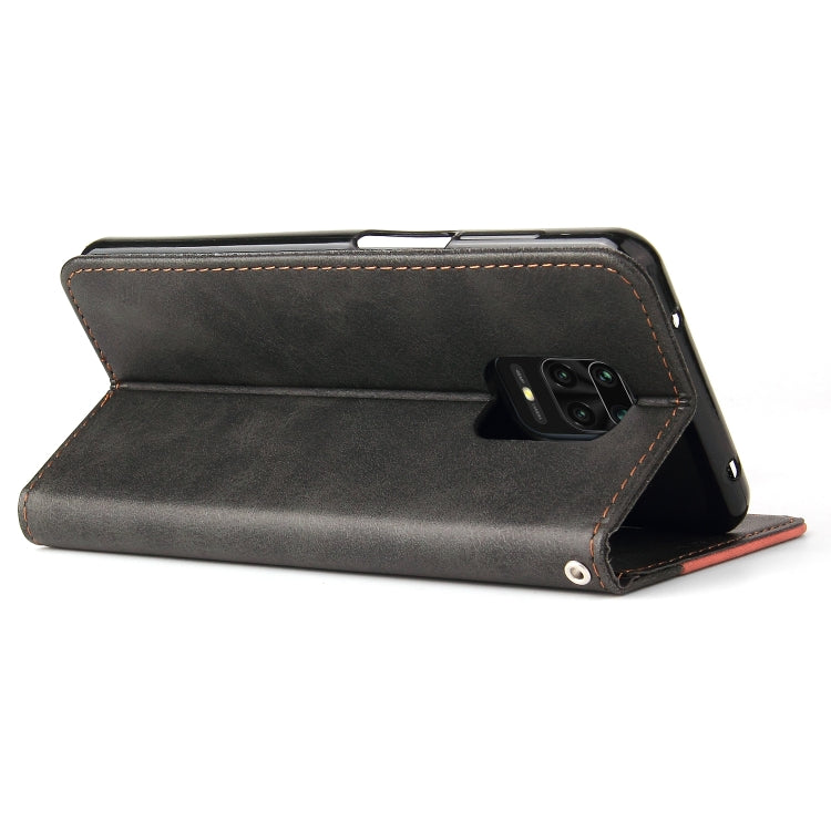For Xiaomi Redmi Note 9S/Note 9 Pro/Note 9 Pro Max Business Stitching-Color Horizontal Flip PU Leather Case with Holder & Card Slots & Photo Frame