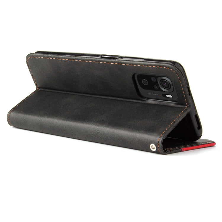 For Xiaomi Redmi Note 10 5G / Poco M3 Pro Business Stitching-Color Horizontal Flip PU Leather Case with Holder & Card Slots & Photo Frame