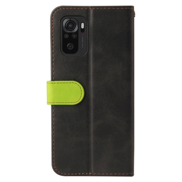 For Xiaomi Redmi Note 10 5G / Poco M3 Pro Business Stitching-Color Horizontal Flip PU Leather Case with Holder & Card Slots & Photo Frame