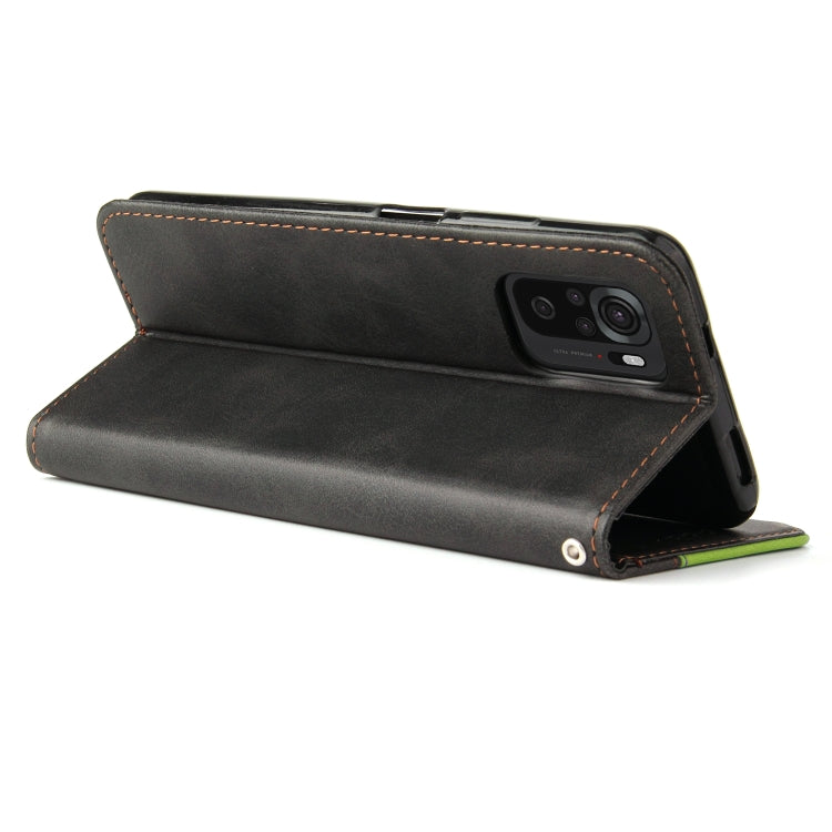 For Xiaomi Redmi Note 10 5G / Poco M3 Pro Business Stitching-Color Horizontal Flip PU Leather Case with Holder & Card Slots & Photo Frame