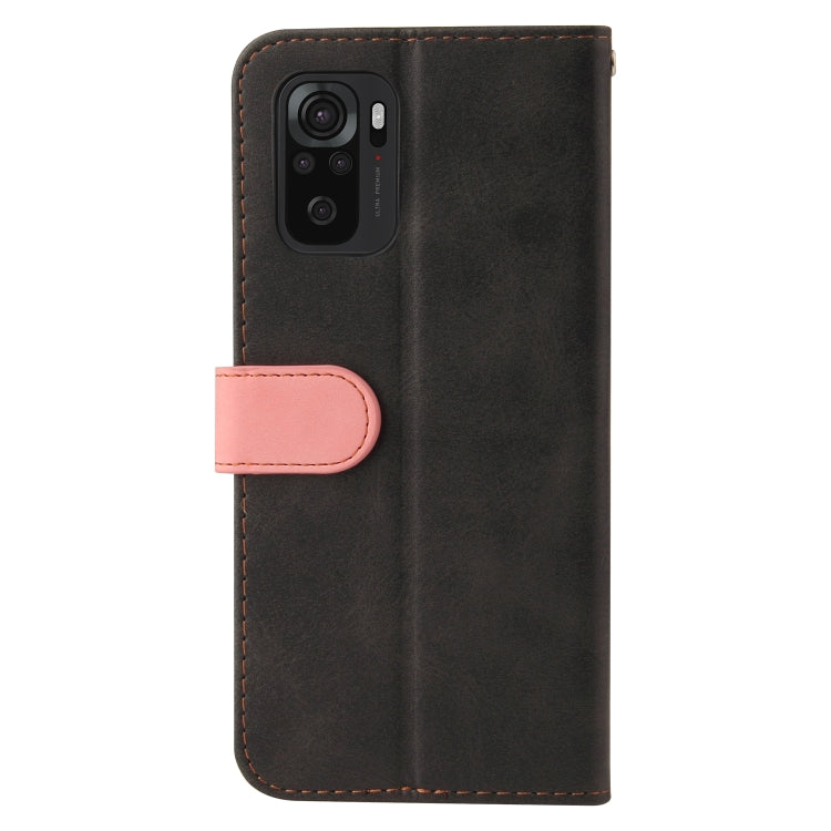 For Xiaomi Redmi Note 10 5G / Poco M3 Pro Business Stitching-Color Horizontal Flip PU Leather Case with Holder & Card Slots & Photo Frame