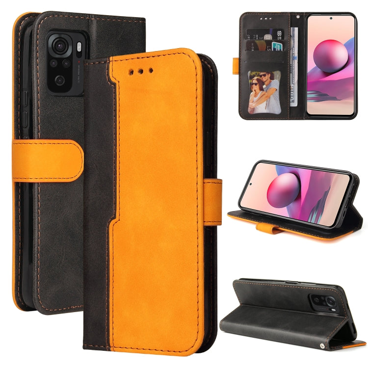 For Xiaomi Redmi Note 10S Business Stitching-Color Horizontal Flip PU Leather Case with Holder & Card Slots & Photo Frame