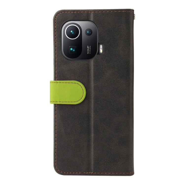 For Xiaomi Mi 11 Pro Business Stitching-Color Horizontal Flip PU Leather Case with Holder & Card Slots & Photo Frame
