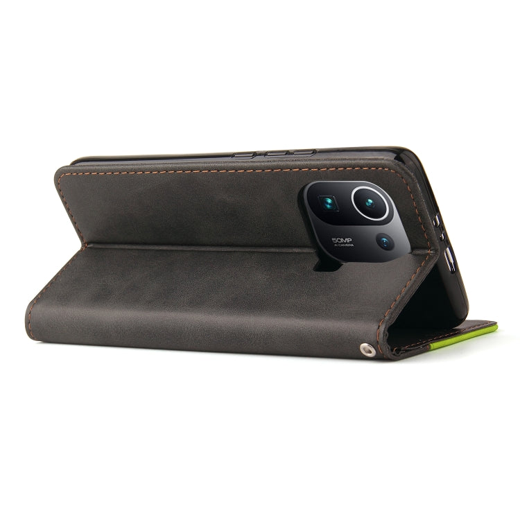 For Xiaomi Mi 11 Pro Business Stitching-Color Horizontal Flip PU Leather Case with Holder & Card Slots & Photo Frame