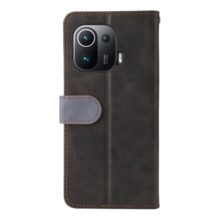 For Xiaomi Mi 11 Pro Business Stitching-Color Horizontal Flip PU Leather Case with Holder & Card Slots & Photo Frame
