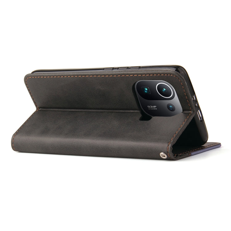 For Xiaomi Mi 11 Pro Business Stitching-Color Horizontal Flip PU Leather Case with Holder & Card Slots & Photo Frame