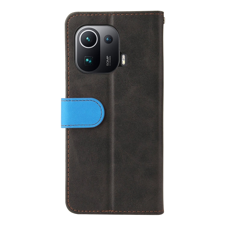 For Xiaomi Mi 11 Pro Business Stitching-Color Horizontal Flip PU Leather Case with Holder & Card Slots & Photo Frame
