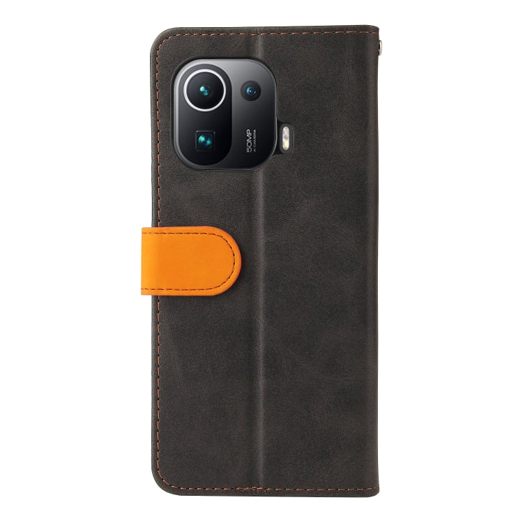 For Xiaomi Mi 11 Pro Business Stitching-Color Horizontal Flip PU Leather Case with Holder & Card Slots & Photo Frame