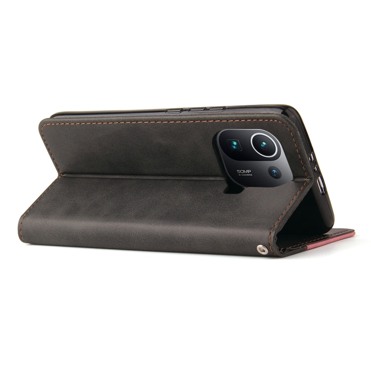 For Xiaomi Mi 11 Pro Business Stitching-Color Horizontal Flip PU Leather Case with Holder & Card Slots & Photo Frame