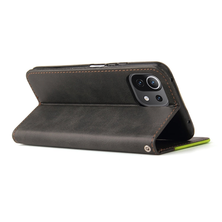 For Xiaomi Mi 11 Lite Business Stitching-Color Horizontal Flip PU Leather Case with Holder & Card Slots & Photo Frame