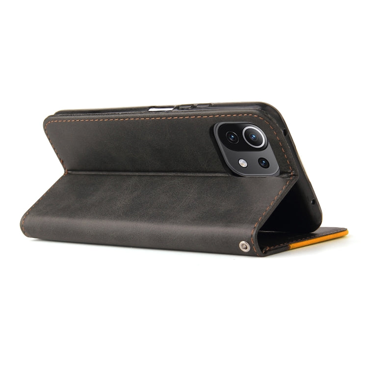 For Xiaomi Mi 11 Lite Business Stitching-Color Horizontal Flip PU Leather Case with Holder & Card Slots & Photo Frame