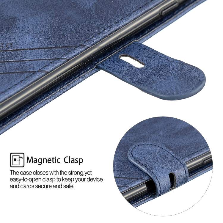 For Samsung Galaxy A20s Stitching Style 2-Color Cow Texture Horizontal Flip PU Leather Case with Holder & Card Slot & Lanyard