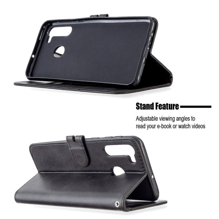 For Samsung Galaxy A21 Stitching Style 2-Color Cow Texture Horizontal Flip PU Leather Case with Holder & Card Slot & Lanyard