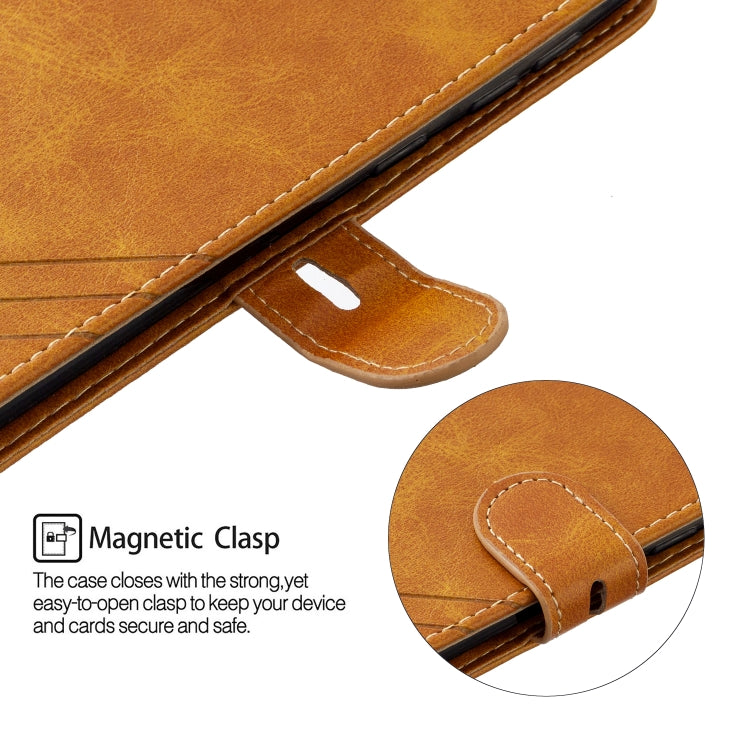 For Samsung Galaxy A21 Stitching Style 2-Color Cow Texture Horizontal Flip PU Leather Case with Holder & Card Slot & Lanyard