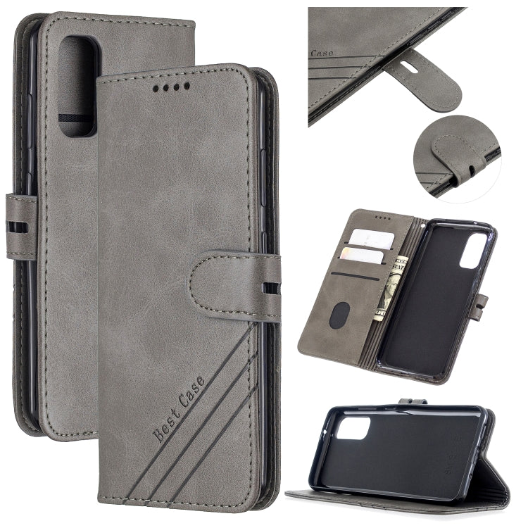 For Samsung Galaxy S20 Stitching Style 2-Color Cow Texture Horizontal Flip PU Leather Case with Holder & Card Slot & Lanyard