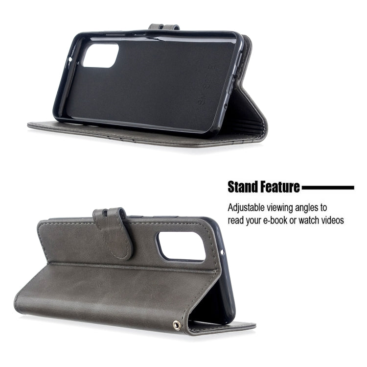 For Samsung Galaxy S20 Stitching Style 2-Color Cow Texture Horizontal Flip PU Leather Case with Holder & Card Slot & Lanyard