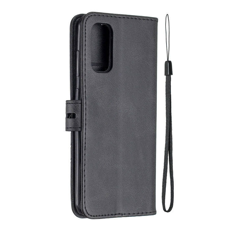 For Samsung Galaxy S20 Stitching Style 2-Color Cow Texture Horizontal Flip PU Leather Case with Holder & Card Slot & Lanyard