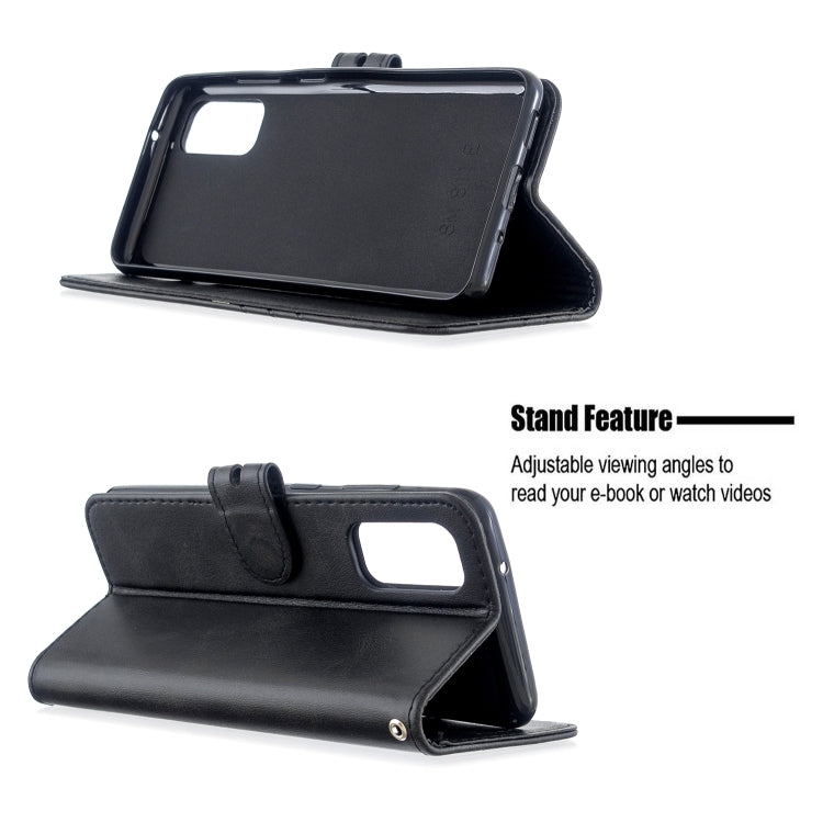 For Samsung Galaxy S20 Stitching Style 2-Color Cow Texture Horizontal Flip PU Leather Case with Holder & Card Slot & Lanyard