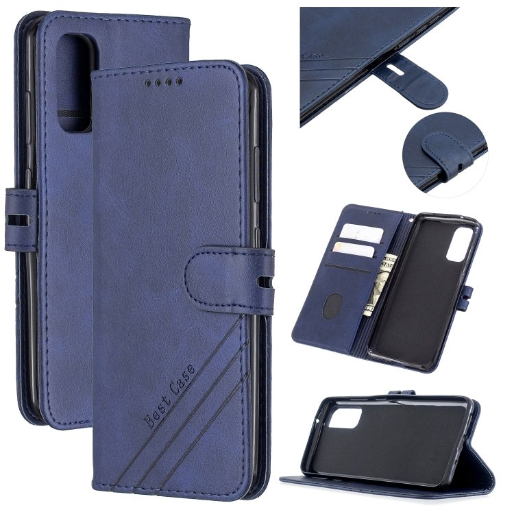 For Samsung Galaxy S20 Stitching Style 2-Color Cow Texture Horizontal Flip PU Leather Case with Holder & Card Slot & Lanyard