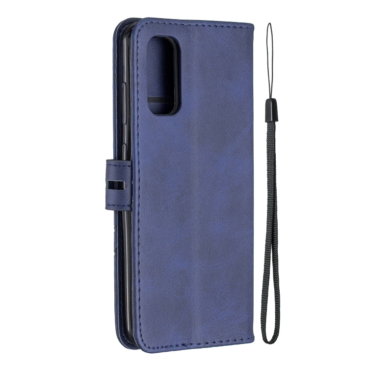 For Samsung Galaxy S20 Stitching Style 2-Color Cow Texture Horizontal Flip PU Leather Case with Holder & Card Slot & Lanyard