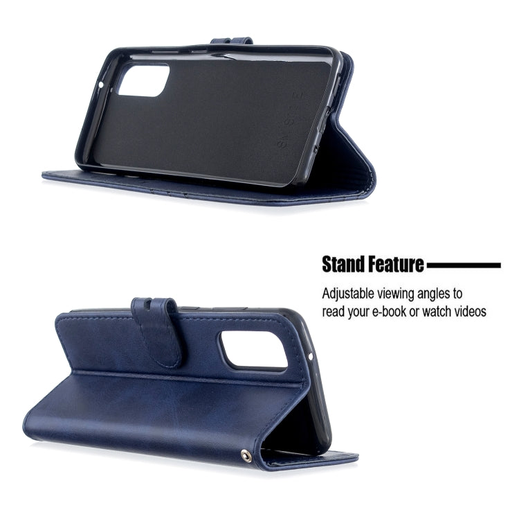 For Samsung Galaxy S20 Stitching Style 2-Color Cow Texture Horizontal Flip PU Leather Case with Holder & Card Slot & Lanyard