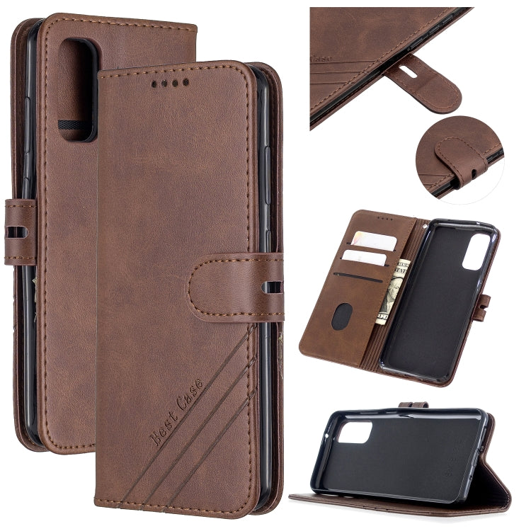 For Samsung Galaxy S20 Stitching Style 2-Color Cow Texture Horizontal Flip PU Leather Case with Holder & Card Slot & Lanyard