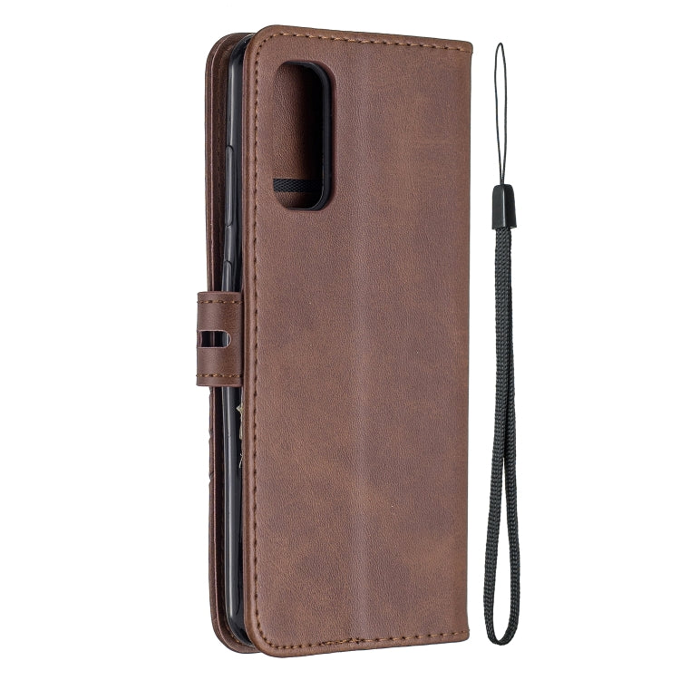 For Samsung Galaxy S20 Stitching Style 2-Color Cow Texture Horizontal Flip PU Leather Case with Holder & Card Slot & Lanyard