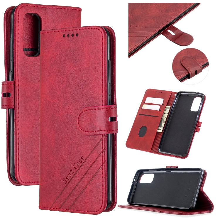 For Samsung Galaxy S20 Stitching Style 2-Color Cow Texture Horizontal Flip PU Leather Case with Holder & Card Slot & Lanyard