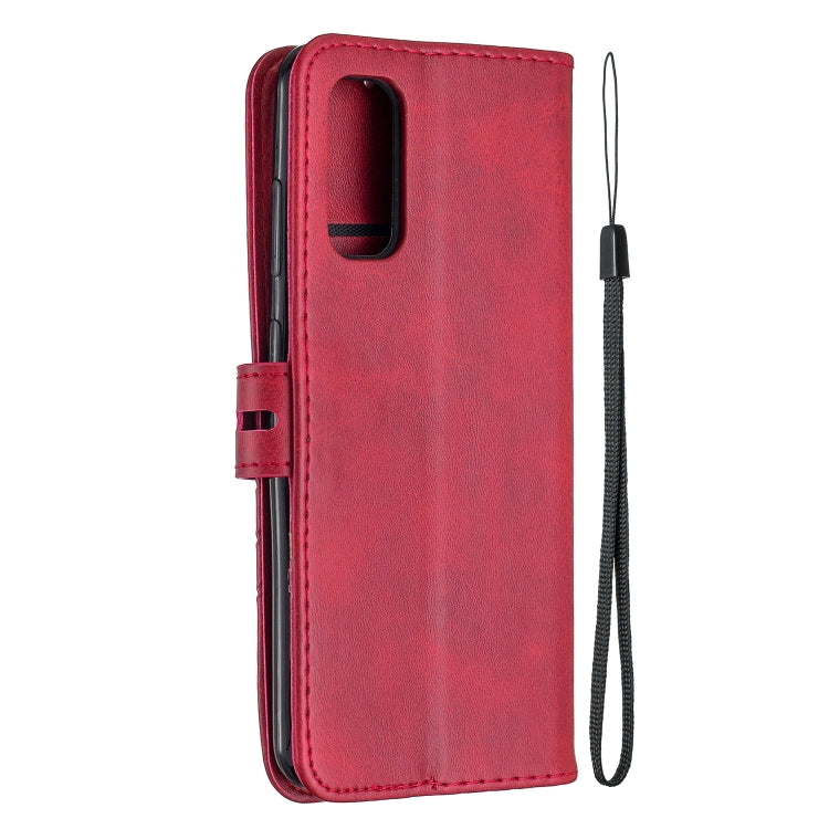 For Samsung Galaxy S20 Stitching Style 2-Color Cow Texture Horizontal Flip PU Leather Case with Holder & Card Slot & Lanyard