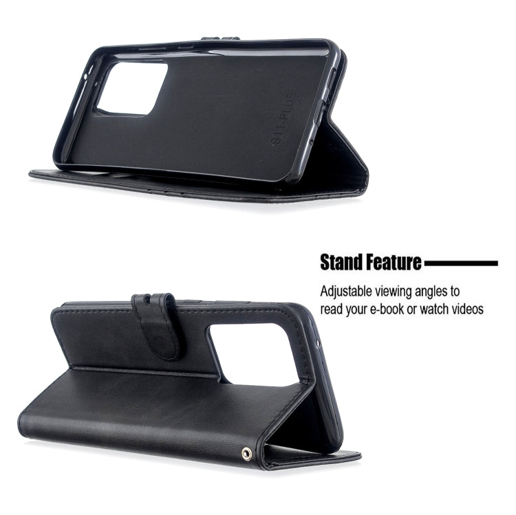 For Samsung Galaxy S20 Ultra Stitching Style 2-Color Cow Texture Horizontal Flip PU Leather Case with Holder & Card Slot & Lanyard